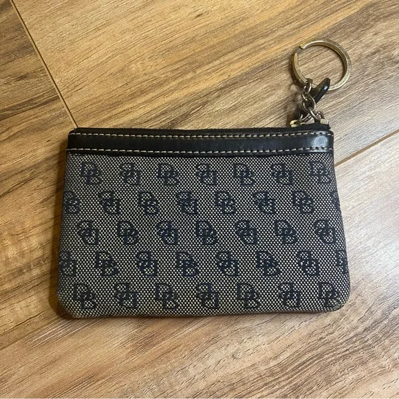 Dooney & Burke Monogram DB Black Wristlet (no strap) - Picture 2 of 8